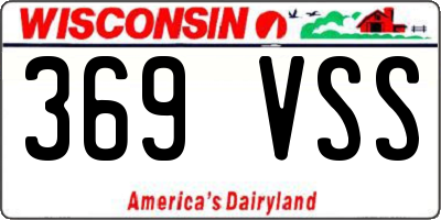 WI license plate 369VSS