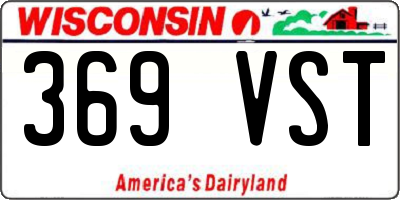WI license plate 369VST