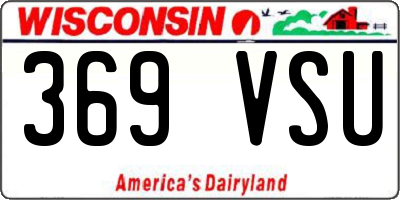 WI license plate 369VSU