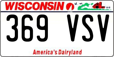 WI license plate 369VSV