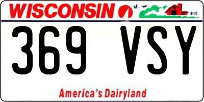 WI license plate 369VSY