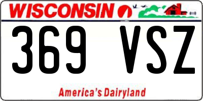 WI license plate 369VSZ