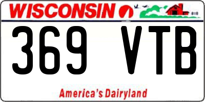WI license plate 369VTB