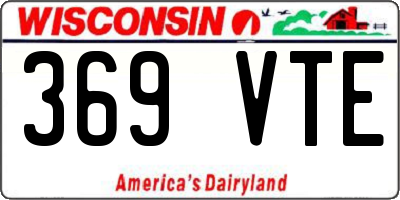 WI license plate 369VTE