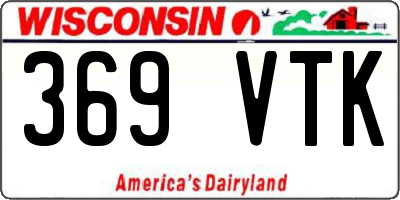 WI license plate 369VTK