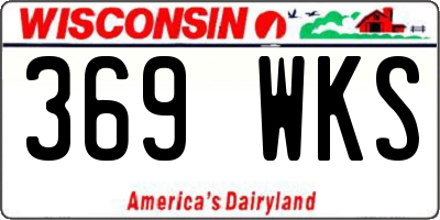WI license plate 369WKS