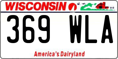 WI license plate 369WLA