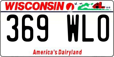 WI license plate 369WLO