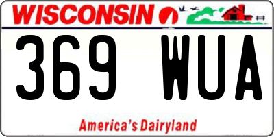 WI license plate 369WUA