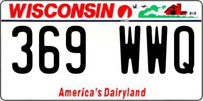 WI license plate 369WWQ