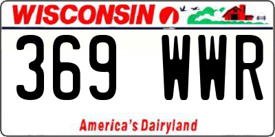 WI license plate 369WWR