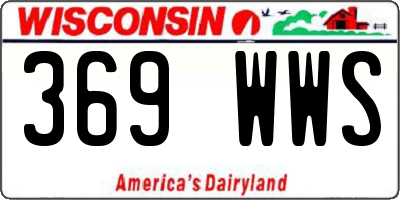 WI license plate 369WWS