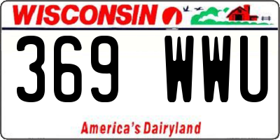 WI license plate 369WWU