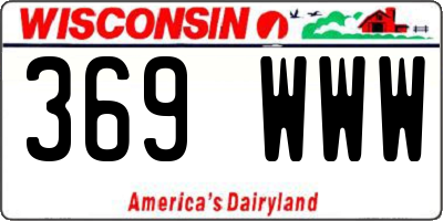 WI license plate 369WWW