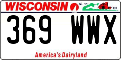 WI license plate 369WWX