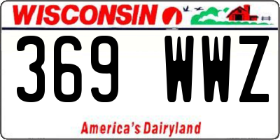 WI license plate 369WWZ