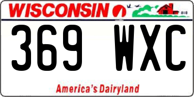 WI license plate 369WXC
