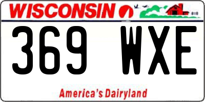 WI license plate 369WXE