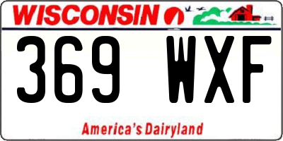 WI license plate 369WXF