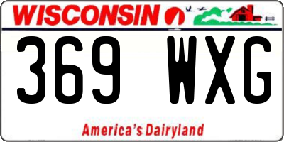 WI license plate 369WXG