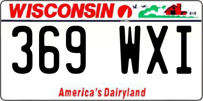 WI license plate 369WXI