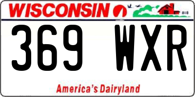WI license plate 369WXR