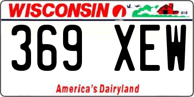 WI license plate 369XEW