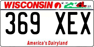 WI license plate 369XEX