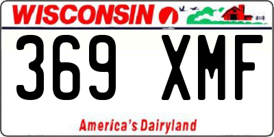 WI license plate 369XMF