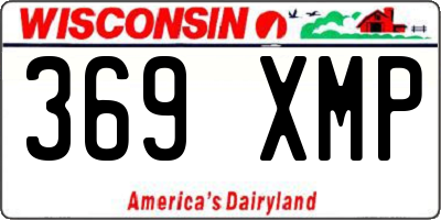 WI license plate 369XMP