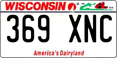 WI license plate 369XNC