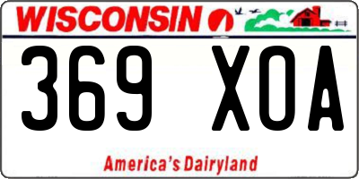WI license plate 369XOA