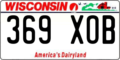 WI license plate 369XOB