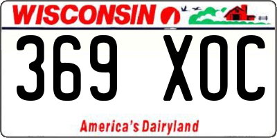 WI license plate 369XOC