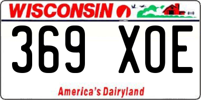 WI license plate 369XOE