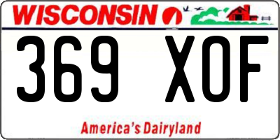 WI license plate 369XOF