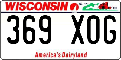WI license plate 369XOG