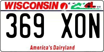 WI license plate 369XON