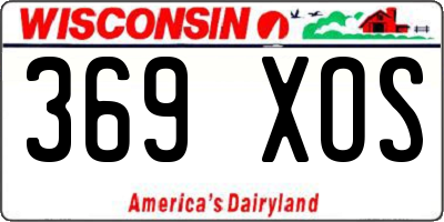 WI license plate 369XOS