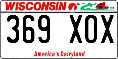 WI license plate 369XOX