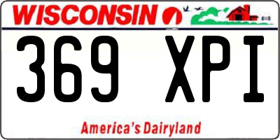 WI license plate 369XPI