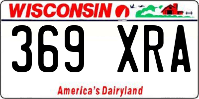 WI license plate 369XRA