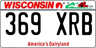WI license plate 369XRB
