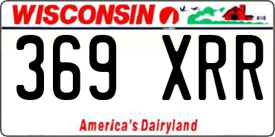 WI license plate 369XRR