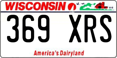 WI license plate 369XRS