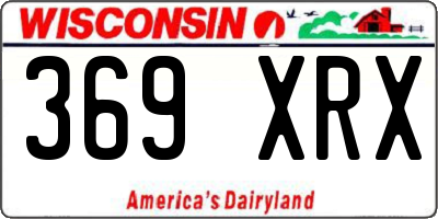 WI license plate 369XRX