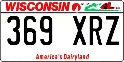 WI license plate 369XRZ