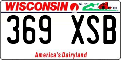 WI license plate 369XSB