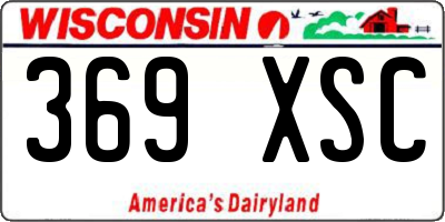 WI license plate 369XSC