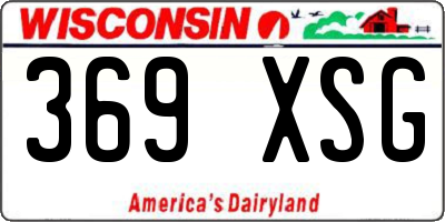 WI license plate 369XSG